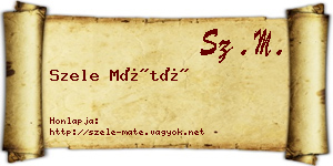 Szele Máté névjegykártya